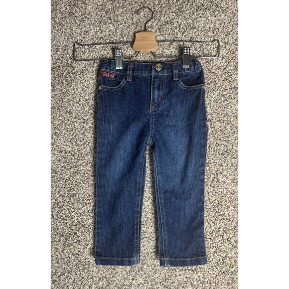 Baby Phat Girls Toddler Sz 24M Embroidered Bootcut Jeans Y2K Hip Hop Denim - Picture 1 of 9